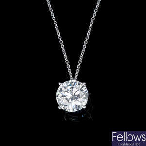 GRAFF - a diamond single-stone pendant, of 3.80cts.