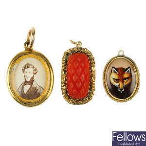 Three mid to late Victorian pendants.