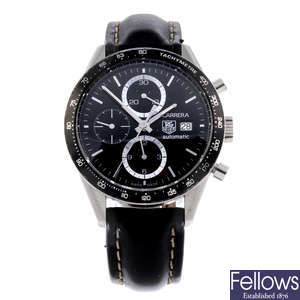 TAG HEUER - a gentleman's stainless steel Carrera chronograph wrist watch.