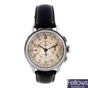 TAVANNES - a gentleman's stainless steel chronograph wrist watch.