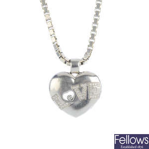 CHOPARD - a 'Happy Diamonds' 'Love' heart pendant, with chain.