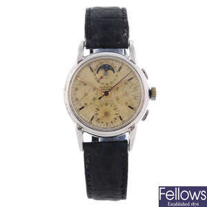 MULCO - a gentleman's stainless steel Prima chronograph wrist watch.