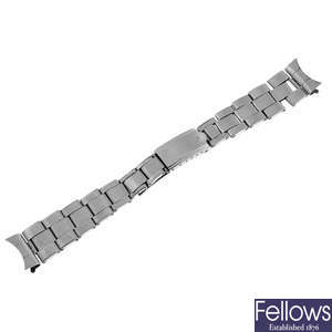 ROLEX - a stainless steel Oyster riveted watch bracelet.