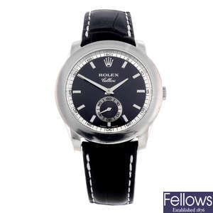 ROLEX - a gentleman's platinum Cellini wrist watch.