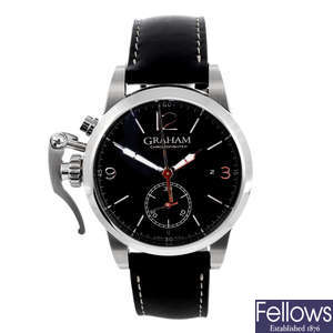 GRAHAM - a gentleman's stainless steel Chronofighter chronograph wrist watch.