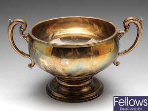 A 1930's silver twin-handled trophy cup. 