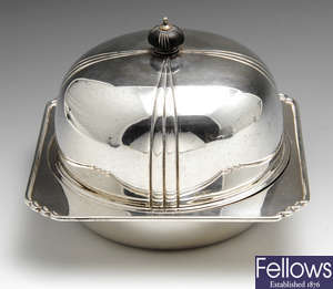 A 1930's silver muffin dish. 