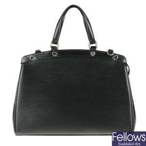 LOUIS VUITTON - a black Epi Brea handbag.