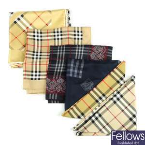 BURBERRY - a selection of scarves.