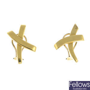 TIFFANY & CO. - a pair of 'Kiss' earrings, by Paloma Picasso for Tiffany & Co.