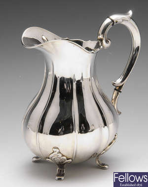 A Danish silver water jug. 