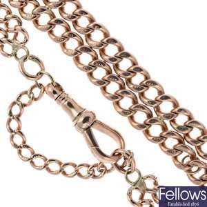 An early 20th century gold converted Albert chain bracelet.