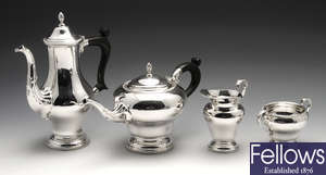 A modern four piece silver tea service.