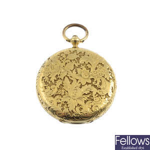 A late Victorian gold pocket watch, circa 1870.