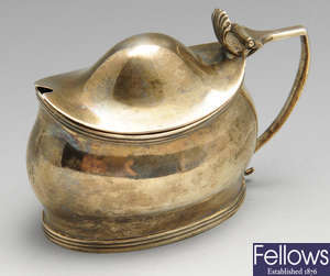 A George III silver mustard pot by Peter, Ann & William Bateman.