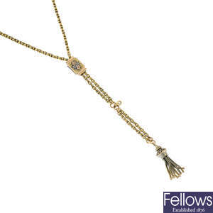 A late Victorian 18ct gold necklace.