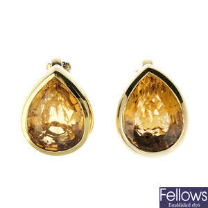 MOUAWAD - a pair of citrine earrings.
