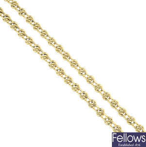 An 18ct gold necklace.