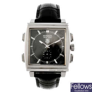 TAG HEUER - a gentleman's stainless steel Monaco Sixty Nine wrist watch.