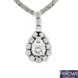A 1970s 18ct gold diamond necklace.