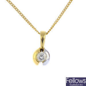 A set of 18ct gold diamond jewellery.