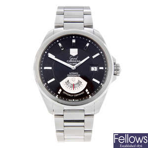 TAG HEUER - a gentleman's stainless steel Grand Carrera Calibre 6 bracelet watch.