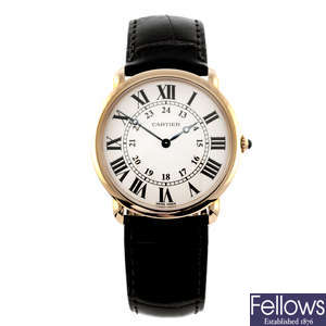 CARTIER - an 18ct rose gold Ronde Louis Cartier wrist watch.