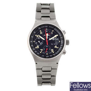 BELL & ROSS - a gentleman's stainless steel Sinn GMT chronograph bracelet watch.