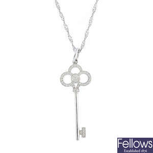 TIFFANY & CO. - a diamond 'Tiffany Keys' pendant.