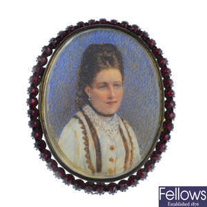 A late Victorian double sided portrait miniature.