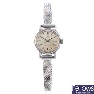 OMEGA - a lady's stainless steel Ladymatic bracelet watch.