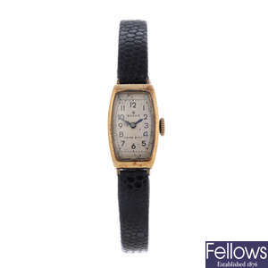 ROLEX - a lady's 9ct yellow gold wrist watch.