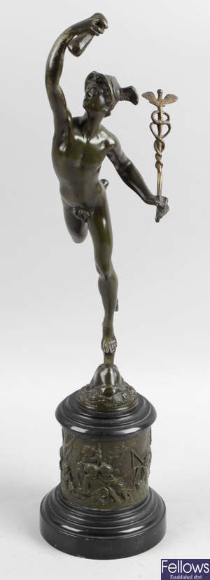 A 19th century 'Grand Tour' souvenir bronze after Giambologna.