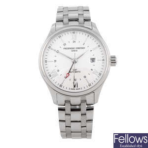 FREDERIQUE CONSTANT - a gentleman's stainless steel Classics Index GMT bracelet watch.