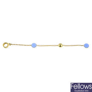 CHIMENTO - an 18ct gold dyed chalcedony 'Sigilli' bracelet.