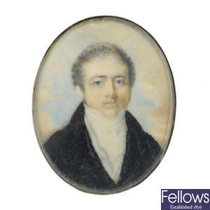 An early 19th century gold portrait miniature.