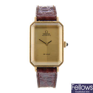 OMEGA - a gold plated De Ville wrist watch with a Zenith bracelet watch.