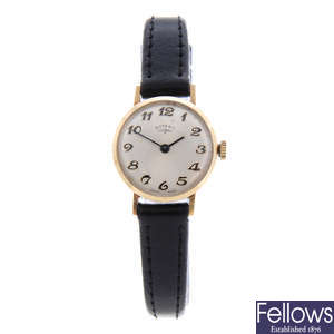 ROTARY - a lady's 9ct yellow gold wrist watch with a 9ct gold Rotary bracelet watch.