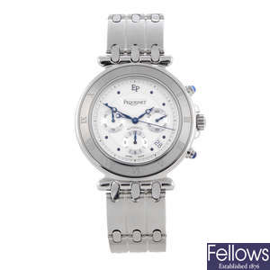 PEQUIGNET - a gentleman's stainless steel chronograph bracelet watch.