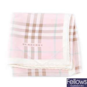 BURBERRY - a pink House Check scarf.