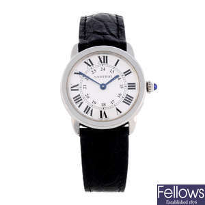 CARTIER - a stainless steel Ronde Solo wrist watch.