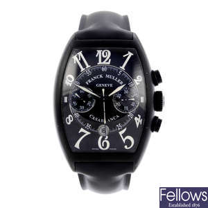 FRANCK MULLER - a gentleman's PVD-treated stainless steel Casablanca chronograph wrist watch.