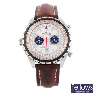 BREITLING - a gentleman's stainless steel Chrono-Matic chronograph wrist watch.