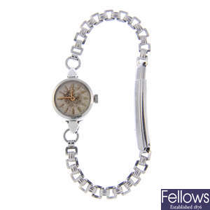 OMEGA - a lady's stainless steel bracelet watch.