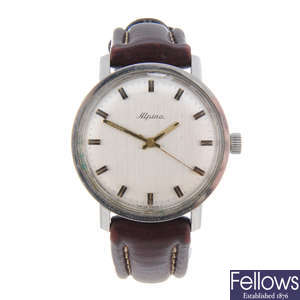 ALPINA - a gentleman's stainless steel wrist watch.