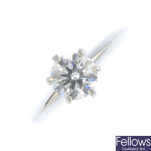 TIFFANY & CO. (attributed) - a diamond single-stone ring.
