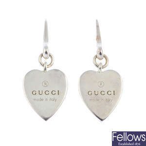 GUCCI - a pair of heart earrings.