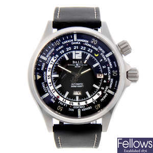 BALL - a gentleman's stainless steel Engineer Master II Diver Worldtime wrist watch.