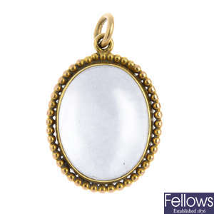 A late Victorian 18ct gold rock crystal locket.