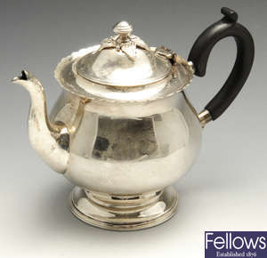 A modern Irish silver teapot.